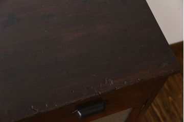 アンティーク家具　アンティーク　前面ナラ材!脚付き収納棚