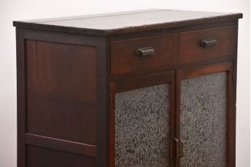 アンティーク家具　アンティーク　前面ナラ材!脚付き収納棚