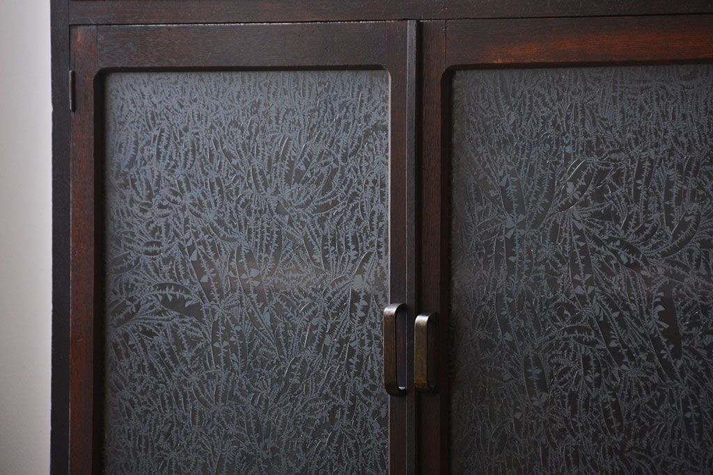 アンティーク家具　アンティーク　前面ナラ材!脚付き収納棚