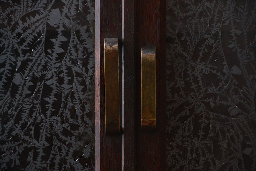 アンティーク家具　アンティーク　前面ナラ材!脚付き収納棚