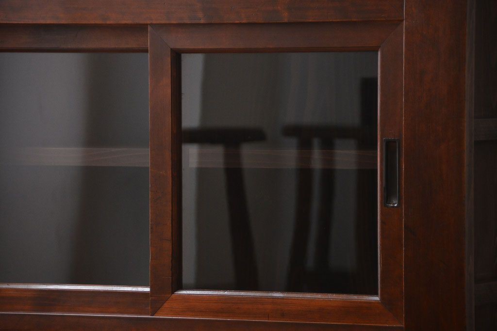 アンティーク家具　古民具・骨董　ガラス戸三尺水屋箪笥サイドボード