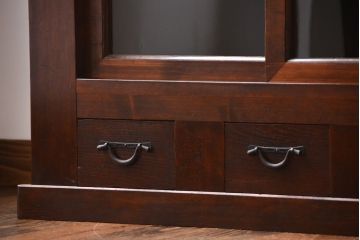 アンティーク家具　古民具・骨董　ガラス戸三尺水屋箪笥サイドボード