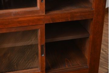 アンティーク家具　古民具・骨董　ガラス戸三尺水屋箪笥サイドボード