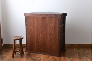 アンティーク家具　古民具・骨董　ガラス戸三尺水屋箪笥サイドボード