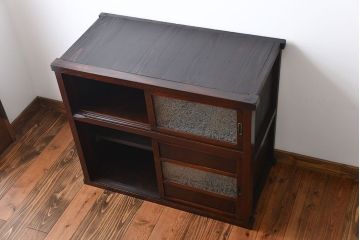 アンティーク家具　前面欅材の水屋箪笥サイドボード(1)