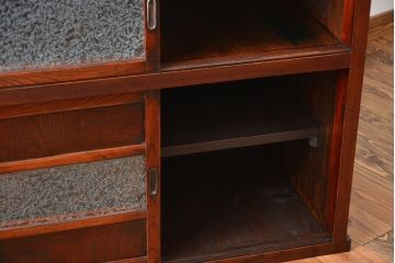 アンティーク家具　前面欅材の水屋箪笥サイドボード(1)