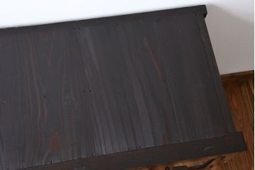 アンティーク家具　前面欅材の水屋箪笥サイドボード(2)