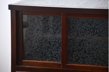 アンティーク家具　前面欅材の水屋箪笥サイドボード(2)