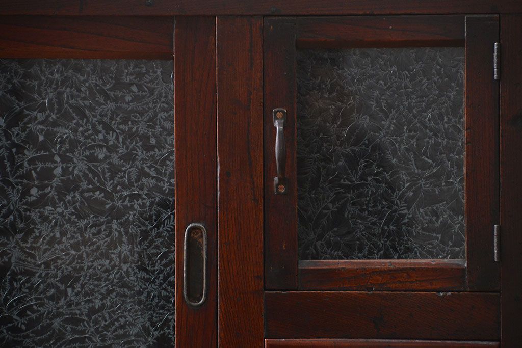 アンティーク家具　前面欅材の水屋箪笥サイドボード(2)