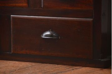 アンティーク家具　前面欅材の水屋箪笥サイドボード(2)