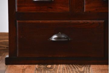 アンティーク家具　前面欅材の水屋箪笥サイドボード(2)