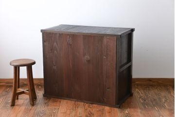 アンティーク家具　前面欅材の水屋箪笥サイドボード(2)