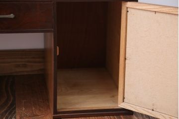 レトロ家具　昭和レトロ　牡丹の戸棚付き文机