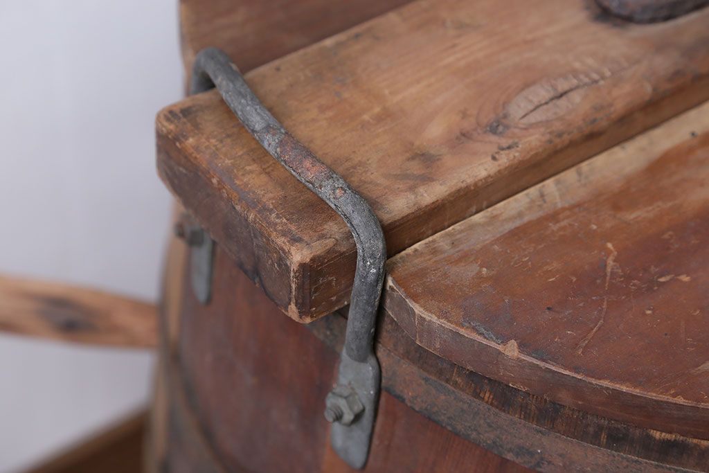 アンティーク　木製手回し洗濯機