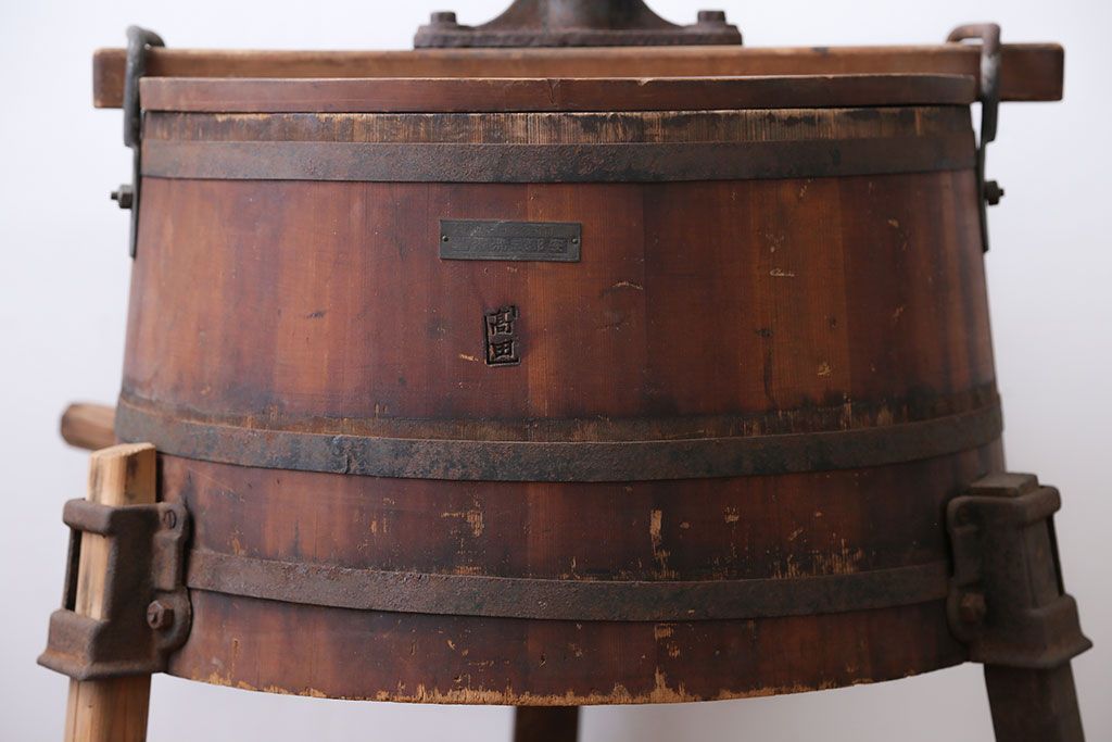 アンティーク　木製手回し洗濯機