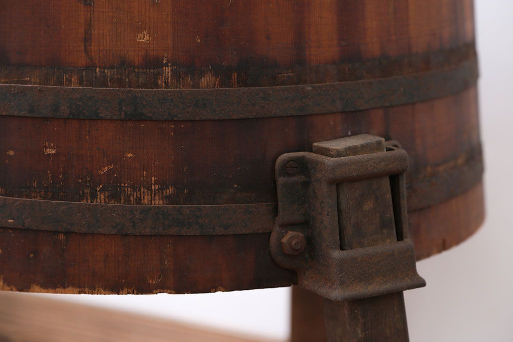 アンティーク　木製手回し洗濯機