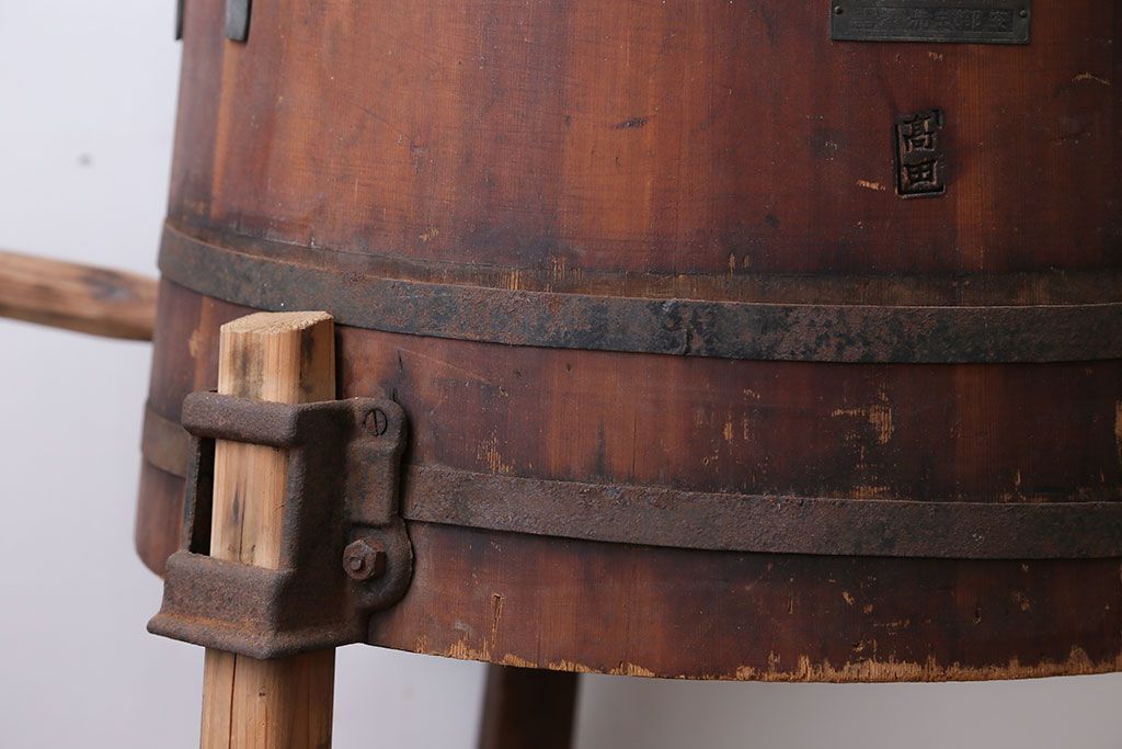 アンティーク　木製手回し洗濯機