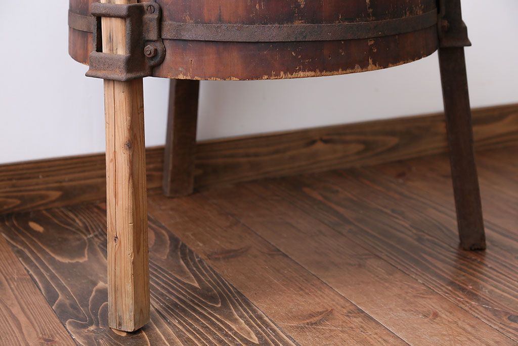 アンティーク　木製手回し洗濯機