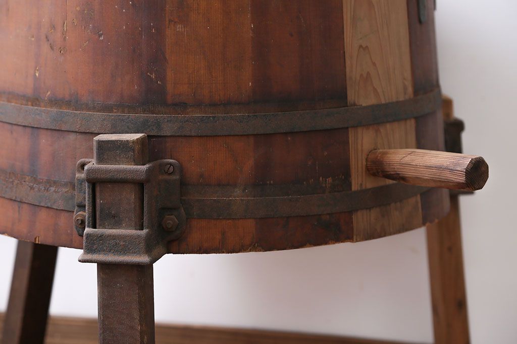 アンティーク　木製手回し洗濯機