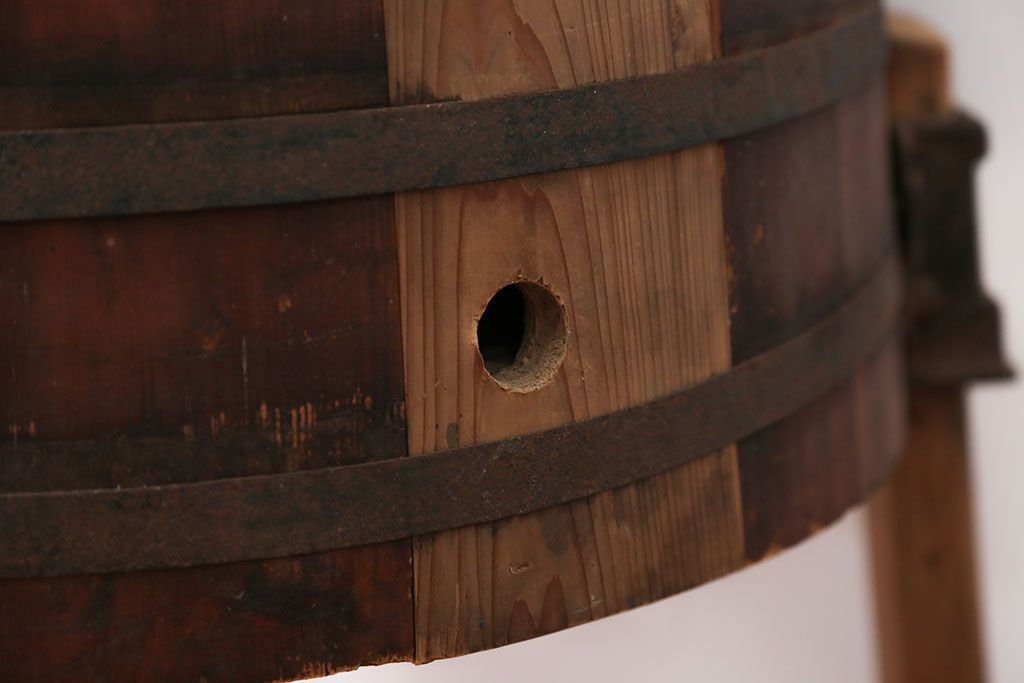 アンティーク　木製手回し洗濯機