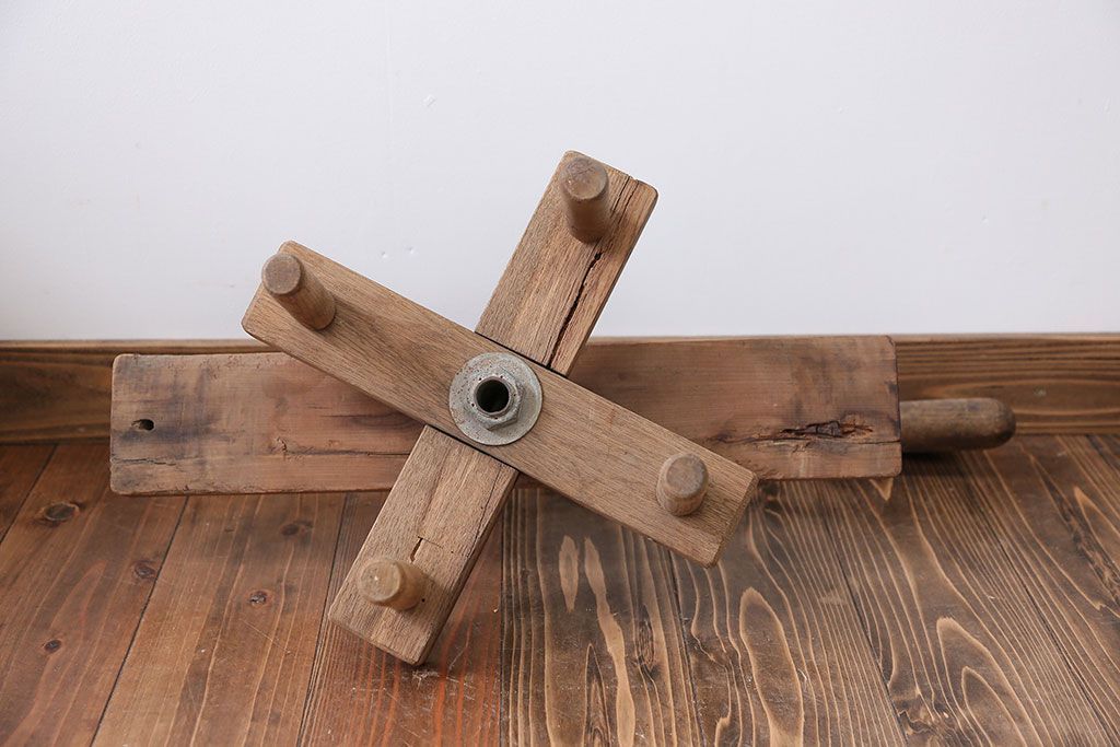 アンティーク　木製手回し洗濯機