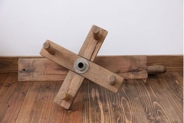 アンティーク　木製手回し洗濯機