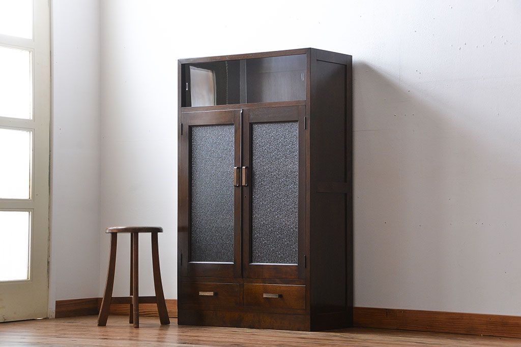 レトロ家具　昭和レトロ　引き出し2杯付き本箱