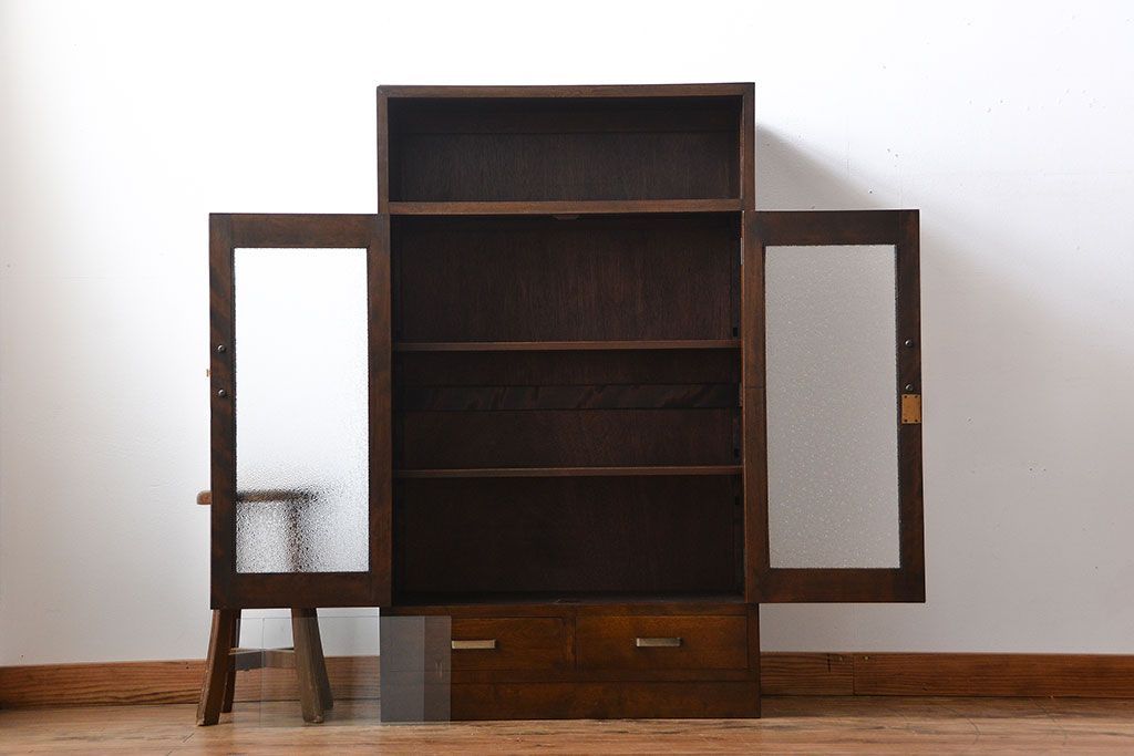 レトロ家具　昭和レトロ　引き出し2杯付き本箱