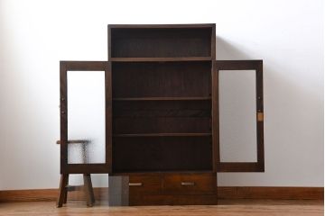 レトロ家具　昭和レトロ　引き出し2杯付き本箱