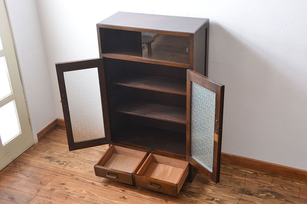 レトロ家具　昭和レトロ　引き出し2杯付き本箱