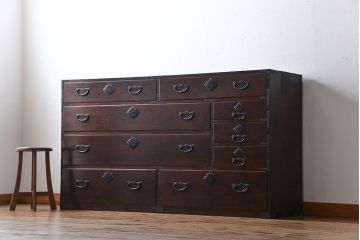 アンティーク家具　古民具・骨董　仙台一間箪笥(時代箪笥、仙台箪笥)