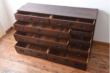 アンティーク家具　古民具・骨董　仙台一間箪笥(時代箪笥、仙台箪笥)