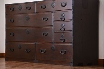 アンティーク家具　古民具・骨董　仙台一間箪笥(時代箪笥、仙台箪笥)