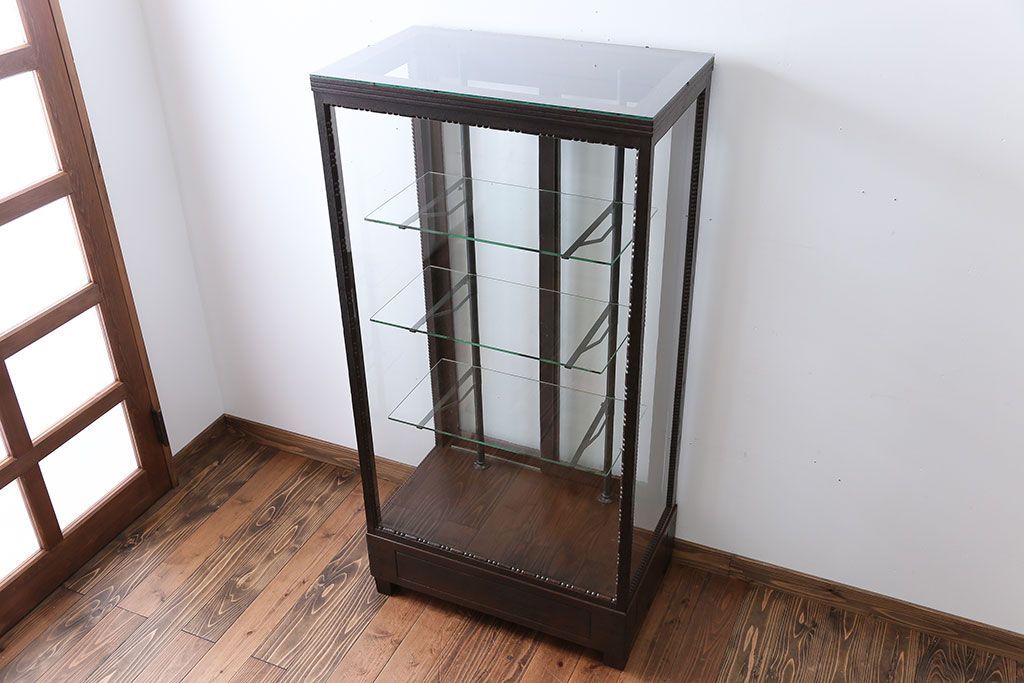 アンティーク家具　大正ロマン　大振り!縦型ガラスケース