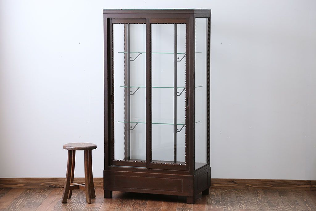 アンティーク家具　大正ロマン　大振り!縦型ガラスケース