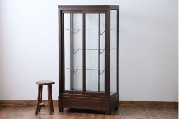 アンティーク家具　大正ロマン　大振り!縦型ガラスケース
