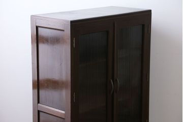 アンティーク家具　アンティーク　モールガラス入り本箱