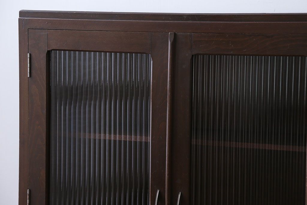 アンティーク家具　アンティーク　モールガラス入り本箱