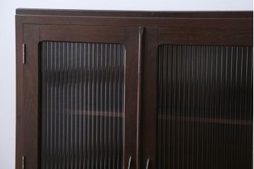 アンティーク家具　アンティーク　モールガラス入り本箱