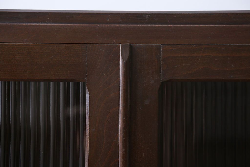 アンティーク家具　アンティーク　モールガラス入り本箱