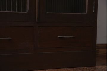 アンティーク家具　アンティーク　モールガラス入り本箱