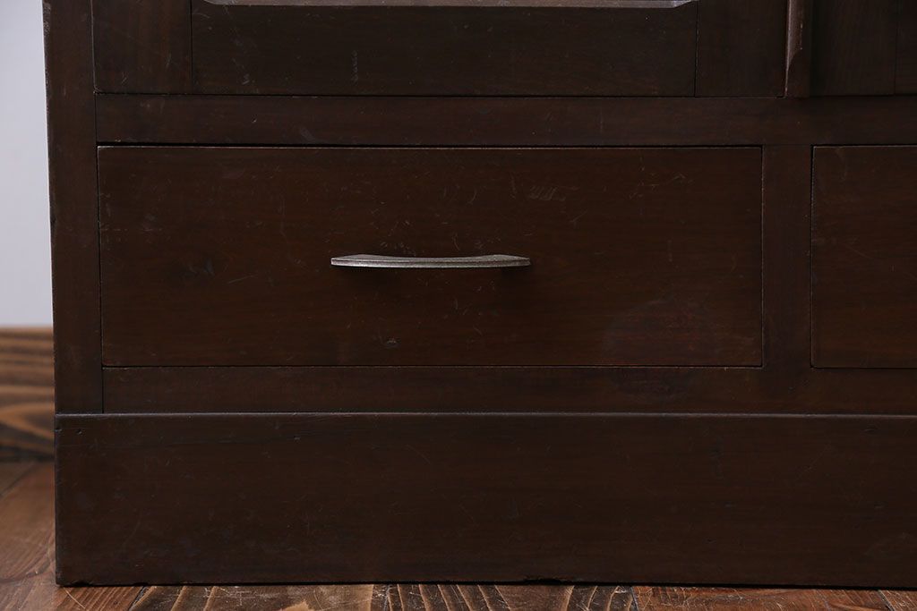 アンティーク家具　アンティーク　モールガラス入り本箱