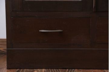 アンティーク家具　アンティーク　モールガラス入り本箱