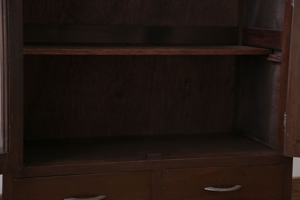 アンティーク家具　アンティーク　モールガラス入り本箱