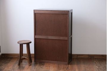 アンティーク家具　アンティーク　モールガラス入り本箱