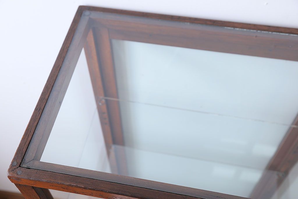 アンティーク家具　大正ロマン　ナラ材!縦型ガラスケース