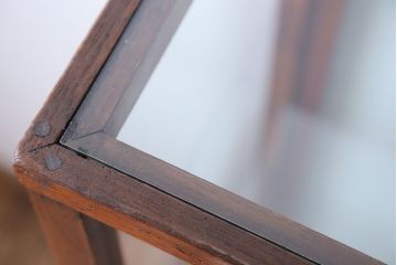 アンティーク家具　大正ロマン　ナラ材!縦型ガラスケース