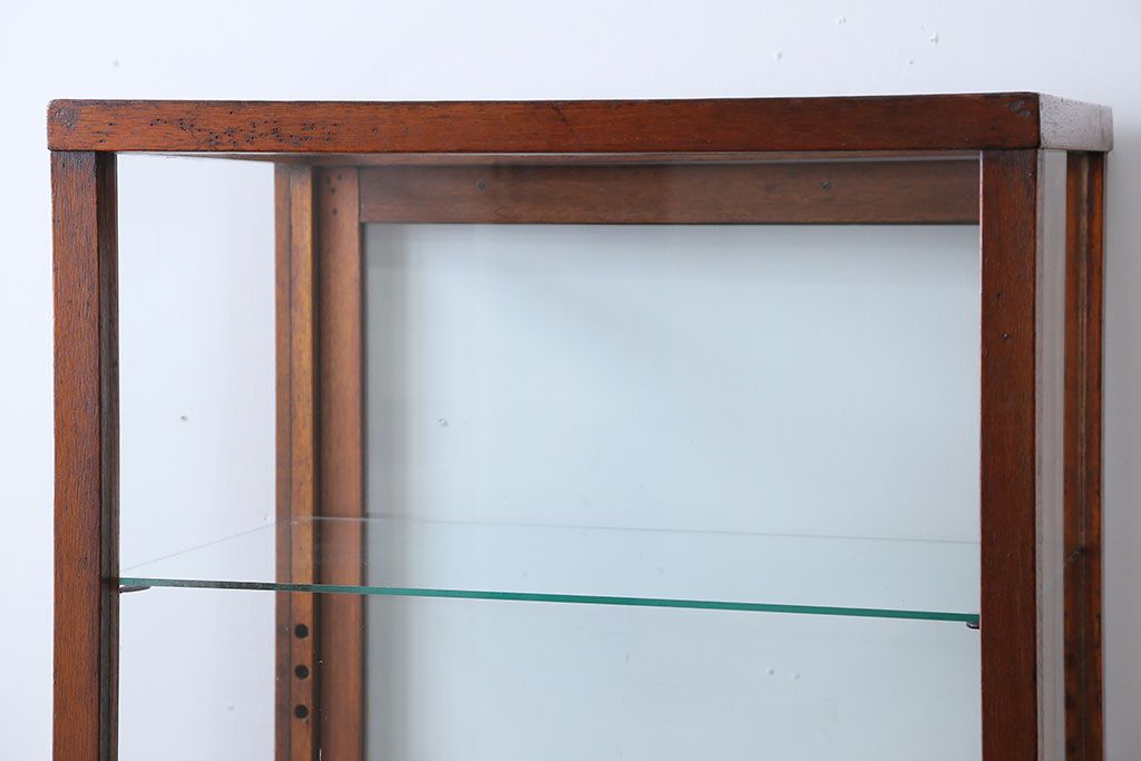 アンティーク家具　大正ロマン　ナラ材!縦型ガラスケース