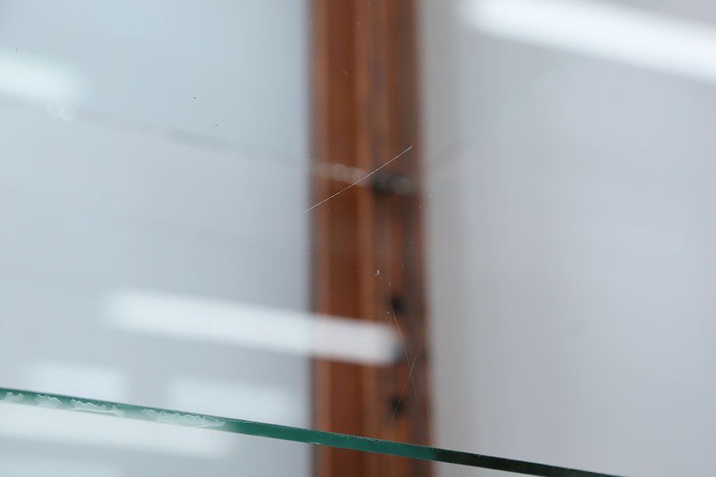 アンティーク家具　大正ロマン　ナラ材!縦型ガラスケース