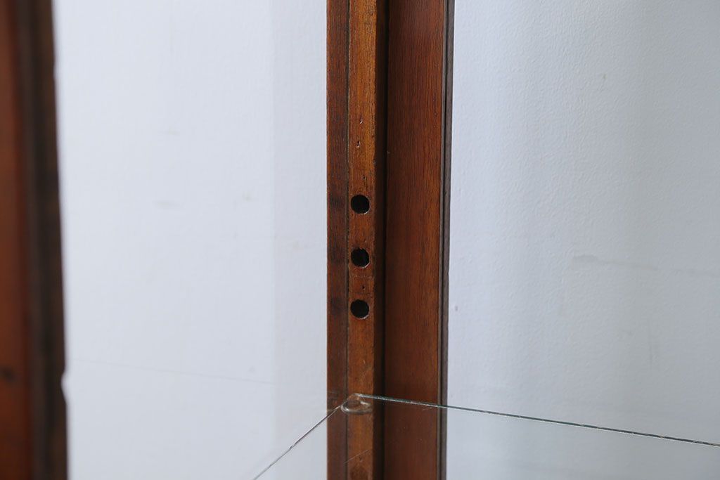 アンティーク家具　大正ロマン　ナラ材!縦型ガラスケース